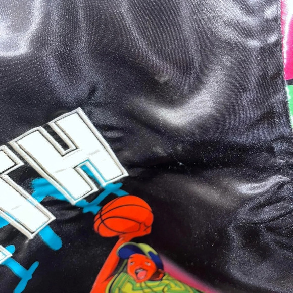 Classics Fresh Prince Of Bel Air Bomber Jacket Mens M Black Satin - Picture 7 of 7